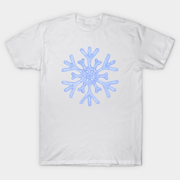 Snowflake (blue) T-Shirt by calenbundalas